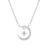 Collar Xingyue Tonghui de Plata de Ley S999 de Gama Alta para Mujer de Plata Pura Lujo Accesible Moda Cadena Clavicular Simple con Incrustaciones de Diamantes Estrella de Seis Puntas