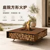 Mesa de fogata cuadrada para exteriores de fuego real a leña, para preparar té, barbacoa y camping al aire libre, mesa de fuego hecha a medida