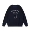 Sudadera Holgada con Cuello Redondo para Mujer, Nuevo Estilo Otoño e Invierno 2026, Estampado de Letras Estilo Americano, Lazo, Engrosada, Forrada de Felpa, Prenda Pesada