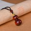 Llavero con colgante de calabaza de palo de rosa cinabrio para coche, botella hueca, collar Fulu, regalo para hombres y mujeres