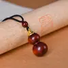 Llavero Colgante de Calabaza de Palosanto Cinabrio Botella Hueca Colgante de Collar Fulu Regalos para Hombres y Mujeres