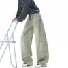 Pantalones Rectos de Pierna Ancha Color Caqui Estilo Americano Nuevo Otoño 2026 para Hombre, Pantalones Largos Cool de Calle para Hombre