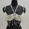 Corrente de Corpo com Contas de Fio Artesanal Europeia e Americana Corrente de Metal Imitado Corrente de Peito Roupas Femininas Peças Externas Peças Internas Acessórios pérolas
