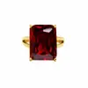 Anillo francés retro rojo blanco circón grande venta caliente transfronteriza acero inoxidable europeo y americano exagerado compromiso lujo ligero anillo femenino