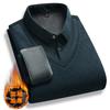Otoño e Invierno 2025 Nueva Moda para Hombre Falso Dos Piezas Camisa de Punto Cuello Chaqueta Suéter con Capa Base de Camiseta
