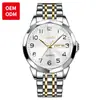 Fabricante de Relojes Olevs OEM Hecho a Medida Exportación Reloj de Cuarzo Doble Calendario Reloj para Hombre Pulsera para Hombre