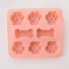 Molde de Pata de Gato Silicona Pata de Mascota Pastel de Arroz Pudín Mousse Suplemento Alimenticio Pastel Pequeño Molde Creativo para Hornear