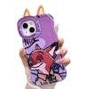 Orejas de Dibujos Animados Nick Judy para Apple 16PRO Funda de Teléfono con Doble Soporte Invisible 15 Silicona Resistente a Caídas 14/13