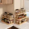 Estante de almacenamiento para encimera de cocina, organizador de esquina de múltiples niveles para especias, aceite, sal, salsa y vinagre, estante de almacenamiento estrecho