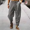 Pantalones Deportivos Casuales Holgados de Algodón y Lino Transpirables Hip Hop de Verano para Hombre 2024 Amazon AliExpress Europeos y Americanos