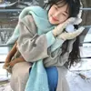 Bufanda Blanca para Mujer en Invierno, Borlas Gruesas de Alta Gama, Larga Oversize Atmosférica de Mohair Estilo Japonés Bufanda de Otoño e Invierno