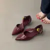 Zapatos de salón de una tira estilo francés Chuyuji, huecos, poco profundos, versátiles para ir al trabajo, punta fina, elegantes, con tacón grueso, tipo Mary Jane