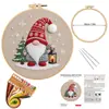Nuevo Kit de Manualidades Bordado de Gnomo Navideño DIY, Set de Tela y Suministros de Costura, Diseño Original para Mercados Internacionales