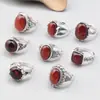 Anillo de plata de ley S925 ámbar ámbar sangre fideos de huevo anillo retro simple incrustado dedo índice anillo vivo Joyería al por mayor