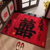 Felpudo Rojo Festivo y Elegante para Recibidor, Uso en Casa Nueva, Puerta de Entrada, Resistente a la Suciedad, Fácil de Limpiar, Felpudo