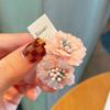 Cuerda para la cabeza para niños lazo de flor dulce anillo para el cabello de dibujos animados anillo para el pulgar de felpa otoño e invierno niñas no daña el cabello pequeña goma elástica