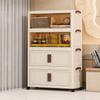 Gabinete de Almacenamiento Transparente Modelo Nuevo Gabinete de Almacenamiento con Puerta Estante de Almacenamiento Multicapa Gabinete de Plástico para Snacks Gabinete de Almacenamiento para Niños