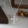 2025 Novo Estilo Micro-Pavimentado Zircônia Elegante Corrente para Clavícula Feminina Colar Cruzado de Alto Padrão Estilo Luxo Acessível Exquisito