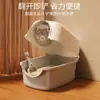 Arenero extra grande para gatos, inodoro para gatos completamente cerrado, bandeja para arena de gato tipo cajón anti-salpicaduras, artículos para gatos a prueba de olores