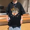 Camiseta de manga corta para hombre, verano, marca de moda Ins, para adolescente, ropa de hombre, holgada, talla grande, casual, manga media