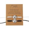 Pulseira Esportiva de Bola conjunto Preto e Branco Cor de Contraste Uma Corda de Mão Trançada para Casal Pulseira para Fãs do Super Bowl Tendência