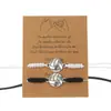 Pulseira Esportiva de Bola conjunto Preto e Branco Cor de Contraste Uma Corda de Mão Tecida para Casal Pulseira para Fãs do Super Bowl Tendência