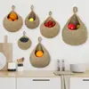 Bolsa de Red de Gota de Agua de Cuerda de Algodón Transfronteriza Tejida a Mano Red de Almacenamiento Colgante Cocina Cuerda de Cáñamo Cesta Colgante de Frutas Bolsillo Colgante de Pared