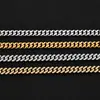 Hip-Hop Europeo y Americano Transfronterizo Cadena Cubana de Fila Única de 6 mm con Diamantes de Zirconia en Forma de Diamante Joyería Completa de Diamantes Collar de Acero de Titanio Accesorios para Hombres Personalización