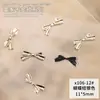 X106 acessórios simples de unha com laço metal liga tridimensional laço de coringa joias de unha com strass atacado