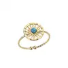 Anillo Abierto de Turquesa Transfronterizo para Mujer, Estilo Étnico, Personalidad Única, Anillo para Dedo Índice, Lujo Ligero, Nicho, Anillo Apilable