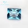 Flor de coche rectangular de ángulo recto 106# cristal de espinela azul mar poco profundo piedra desnuda síntesis rectangular 106 espinela azul claro