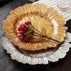 Estilo Escandinavo Copo de Nieve Plato de Fruta de Vid Plato Sol Dorado Ensalada de Frutas Restaurante de Bistec Plato para Comida Occidental Electrochapado Plato Elegante