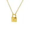 Collar con Candado de Acero de Titanio que No se Desvanece, Letra, para Mujer, Cadena de Clavícula de Lujo Ligero, Colgante de Moda Europea y Americana Tendencia, Joyería de Acero Inoxidable