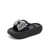 Pantuflas de Lazo con Pedrería para Usar Afuera 2025 Nueva Moda de Verano Romanas Versátiles de Suela Gruesa para Aumentar la Altura Casual para Mujeres