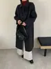 2025 Nueva Ropa Exterior de Lana de Doble Cara de Longitud Media con Cuello de Muñeca, Manga de Farol, Versión H, Chaqueta Cálida Engrosada