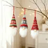 Conjunto de 3 Peças de Enfeites de Natal de Gnomo Tricotados Estilo Nórdico Mingguan Decorações de Natal Boneco Gnomo Enfeites Pendurados