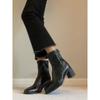 Botas Elasticas Ajustadas de Tacón Grueso Retro para Mujer 2025 Nuevas Botines de Tacón Alto Cuadrados Botas Martin