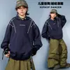 Conjunto de Roupa de Performance Infantil Estilo Americano Moletom com Capuz para Meninos Dança de Rua Hip Hop Conjunto de Roupas de Performance Soltas Roupas da Moda para Dança de Rua