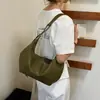 Bolsa Casual Transfronteiriça de Grande Capacidade Feminina Nova Textura Trançada Retro Bolsa de Ombro com Alça Curta Bolsa Transversal Única Feminina