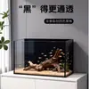 Aquário de vidro, aquário ultra-transparente com fundo preto para uso doméstico, aquário ecológico de mesa para peixes dourados e peixes betta, aquário ultra-transparente com fundo preto
