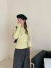 Estilo Coreano Diseño de Lazo Trasero Prendas de Punto Básicas para Mujer Otoño e Invierno Nuevo Top Adelgazante 1354
