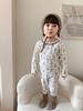 Cane Pear Roupas Infantis Meninas Conjunto de Roupas para Casa 2025 Primavera Novo Infantil Fofo Classe A Algodão Puro Pijama para Bebê Menina