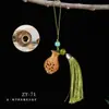 Vaso Tallado Hueco de Sándalo Verde Montaña Colgante DIY Botella Bolsita de Aromas Adorno Colgante para Teléfono Móvil Llavero