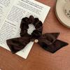 Elegante scrunchie de lazo de terciopelo para mujer, lindo coletero para moño para otoño e invierno