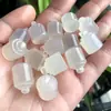 Pingente de selo de ágata natural pingente pequeno DIY gota pequena calcedônia cinza emblema redondo peso acessórios para pulseira atacado