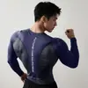 Camada de Base Masculina Casual para Esportes de Corrida Transfronteiriços Outono Secagem Rápida Compressão Elástica Manga Longa Camisa Fitness