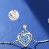 Pie Plata Collar de Plata 999 Femenino Verano Clavícula Cumpleaños 520 Día de San Valentín Regalo para Novia Nuevo Estilo Chica Colgante de Amor