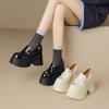 Mocasines de Tacón Ultra Alto de 12 cm Novedad 2025 Plataforma Suela Gruesa Tacón Grueso Que Aumenta la Altura Versátiles Zapatos de Piel para Personas Bajitas
