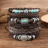 Pulsera de Cuentas Multicapa Turquesa Retro de Nuevo Producto Transfronterizo Moda Bohemia para Dama Pulsera Multicapa de Mariposa DIY