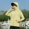 Servicio de Dropshipping: Nueva Chaqueta de Verano Transpirable con Protección UV de Seda Helada con Visera Negra de Goma Desmontable